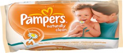 Салфетки влажные детские, Pampers (Памперс) 64 шт нейчерали клин