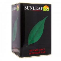 Чай зеленый, Sunleaf (Санлиф) 400 г 1 шт крупнолистовой жестяная банка квадратная