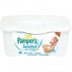 Салфетки влажные детские, Pampers (Памперс) 56 шт сенситив с алоэ и ромашкой сменный блок