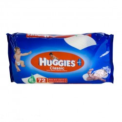 Салфетки влажные детские, Huggies (Хаггис) 72 шт классик с алоэ и витамином Е