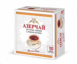 Чай черный, Азерчай 2 г 100 шт байховый с бергамотом пакетики