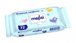 Салфетки влажные детские, Mepsi (Мепси) 72 шт с клапаном