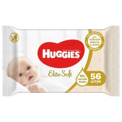 Салфетки влажные детские, Huggies (Хаггис) 56 шт элит софт