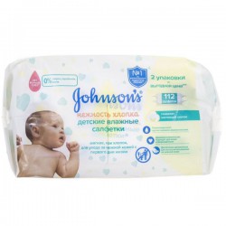 Салфетки влажные детские, Johnson's Baby (Джонсонс Беби) 112 шт Нежность хлопка