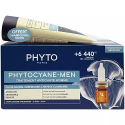 Набор, Phyto (Фито) арт. PH5003011P4 Фитоциан-Мэн для мужчин - сыворотка против выпадения волос 12 флаконов по 3.5 мл + шампунь укрепляющий 100 мл